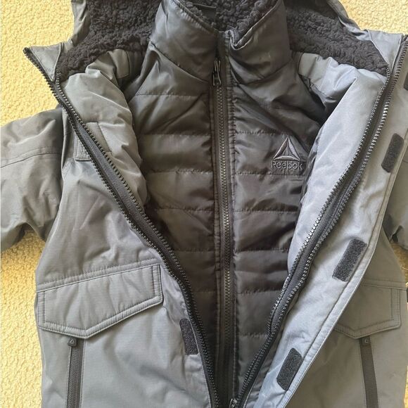Reebok Kids Gray Hooded Jacket 3 in 1 system size 4/5 toddler - Picture 7 of 9